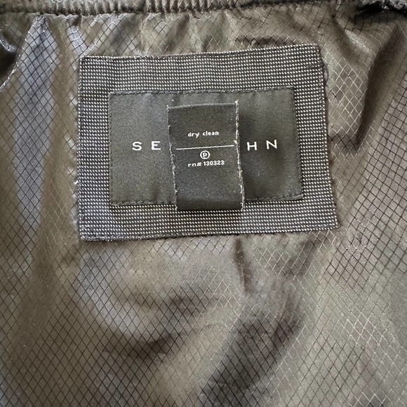 Sean John Retro Black and Gray Lined Jacket 100% Cotton 90s Bomber Size Medium - Picture 4 of 7